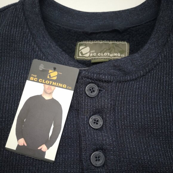 NWT BC Clothing Co. Men's Size Medium Navy Faux Sherpa Lined Sweat Shirt - Picture 7 of 10